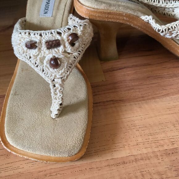 Steve Madden Wooden heel sandals size 7 great condition - Picture 3 of 4